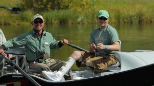 Marine Captain Blake Smith takes a break between casts.